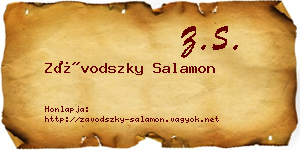 Závodszky Salamon névjegykártya